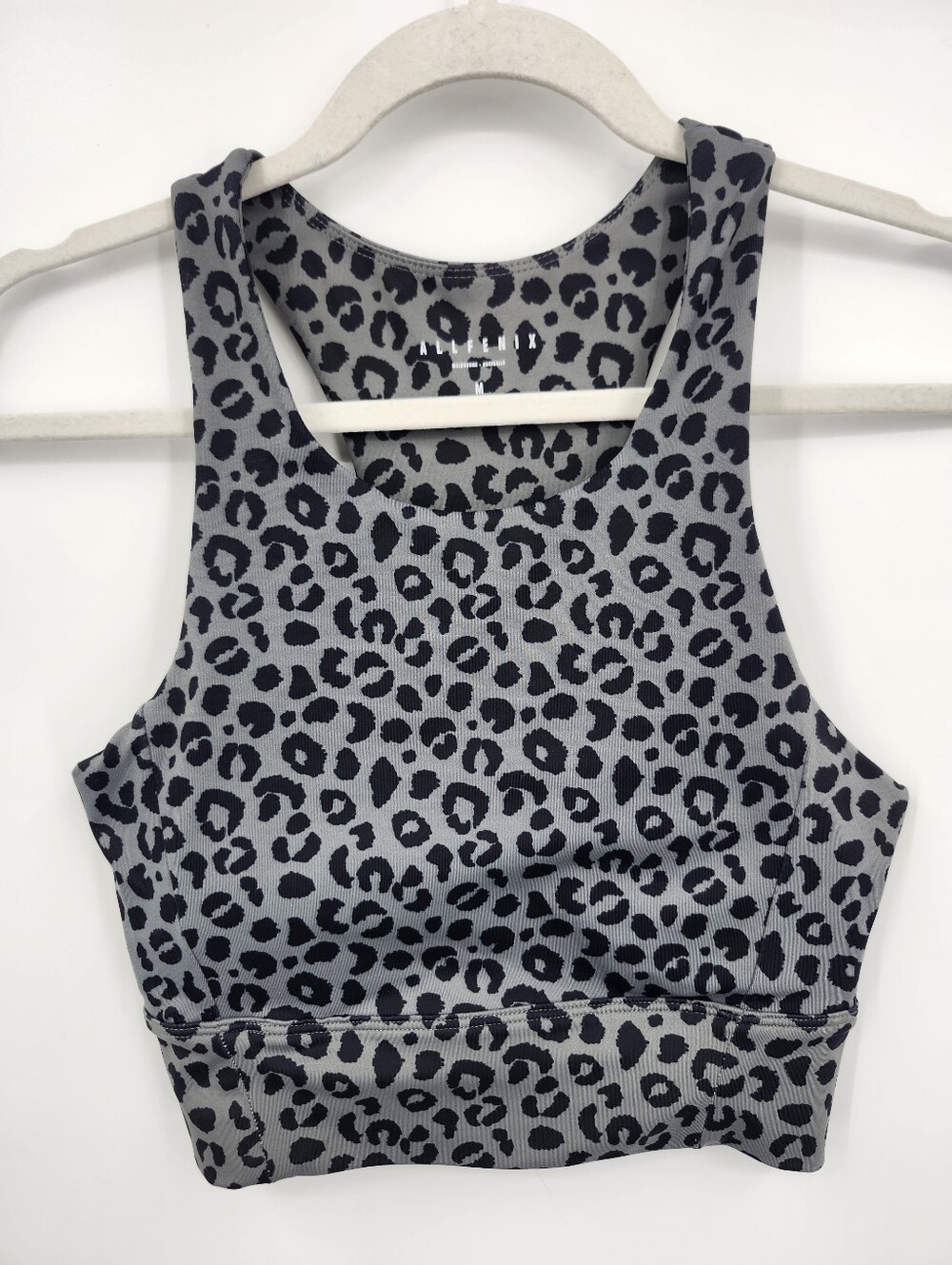 AllFenix Yoga Sports Bra Cheetah Print Size M Black Gray